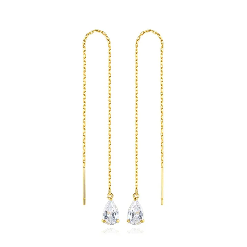 Crystal & Goldtone Drop Threader Earrings made by Zulily