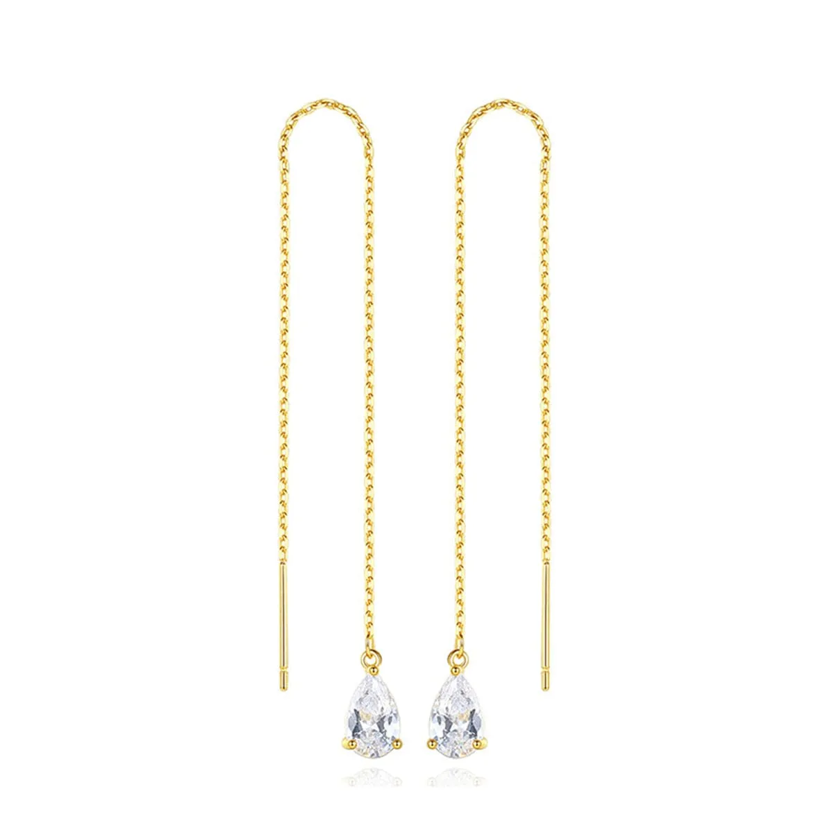 Crystal & Goldtone Drop Threader Earrings sold by Zulily