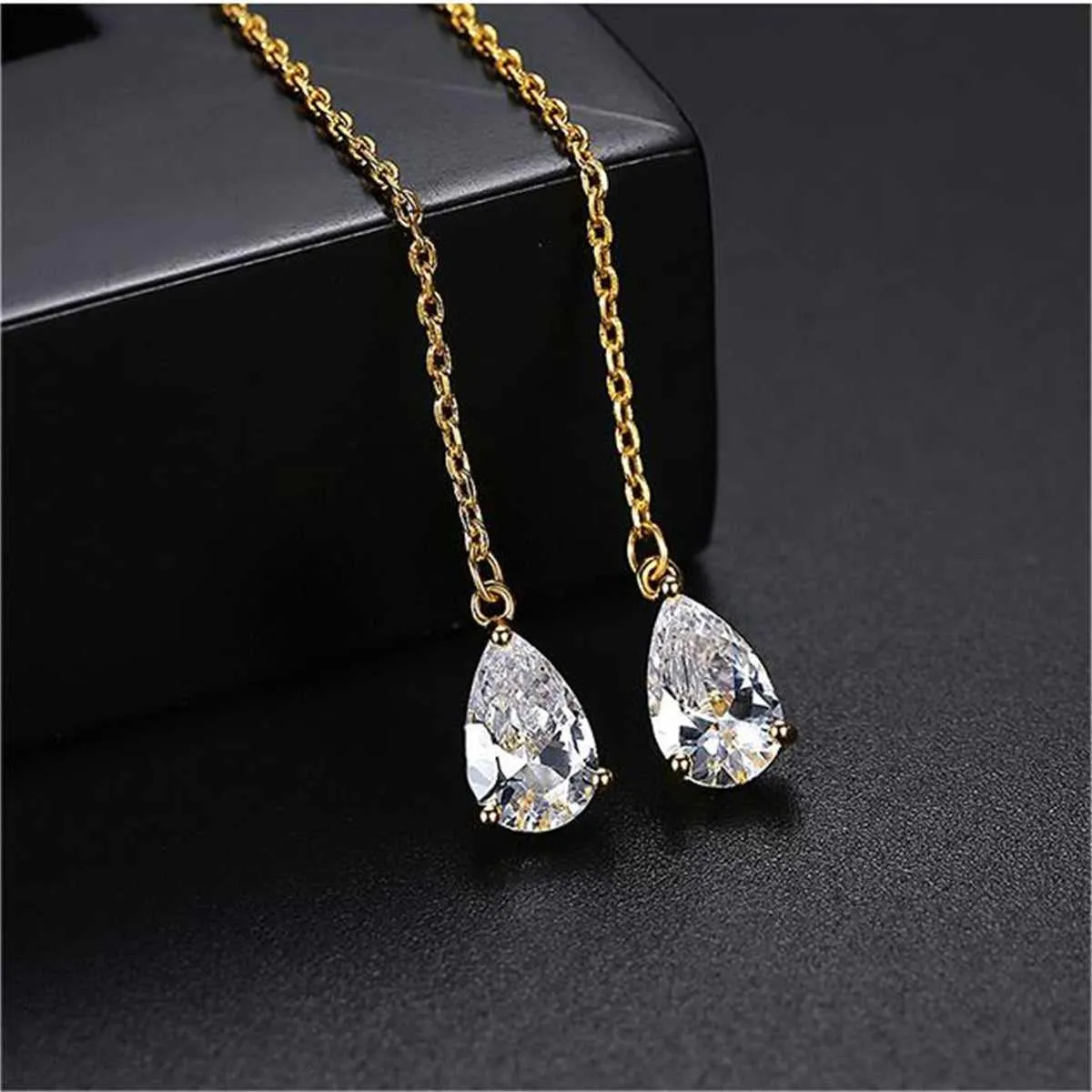 Crystal & Goldtone Drop Threader Earrings sold by Zulily product image thumbnail 2