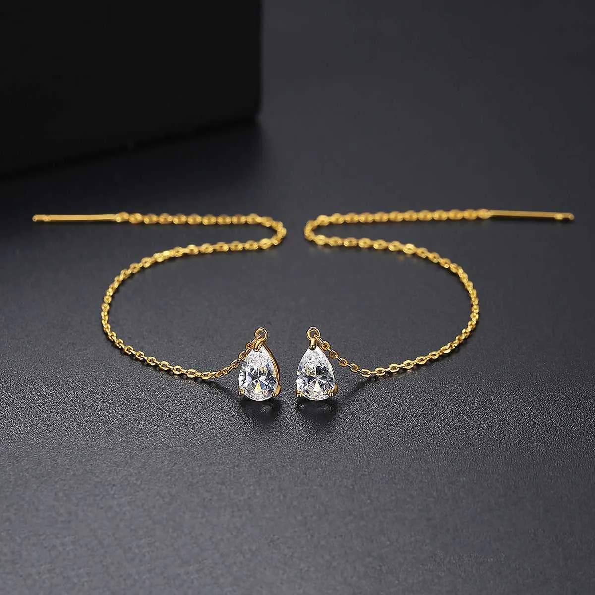 Crystal & Goldtone Drop Threader Earrings sold by Zulily product image thumbnail 3