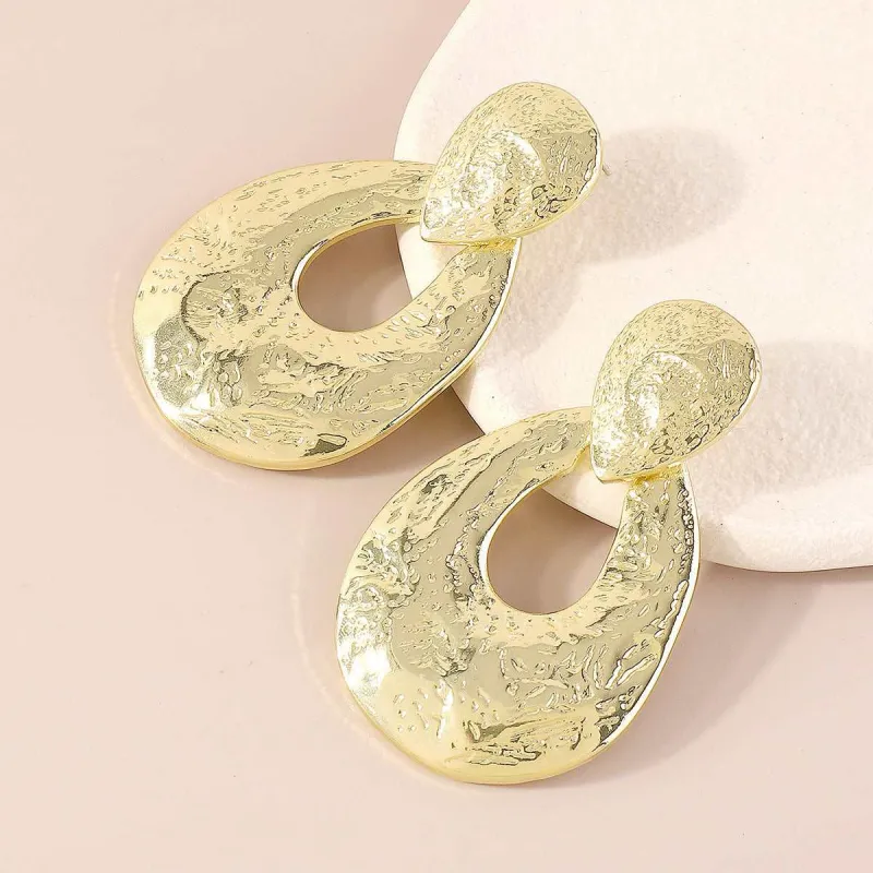 Goldtone Textured Open Drop Earrings made by Zulily