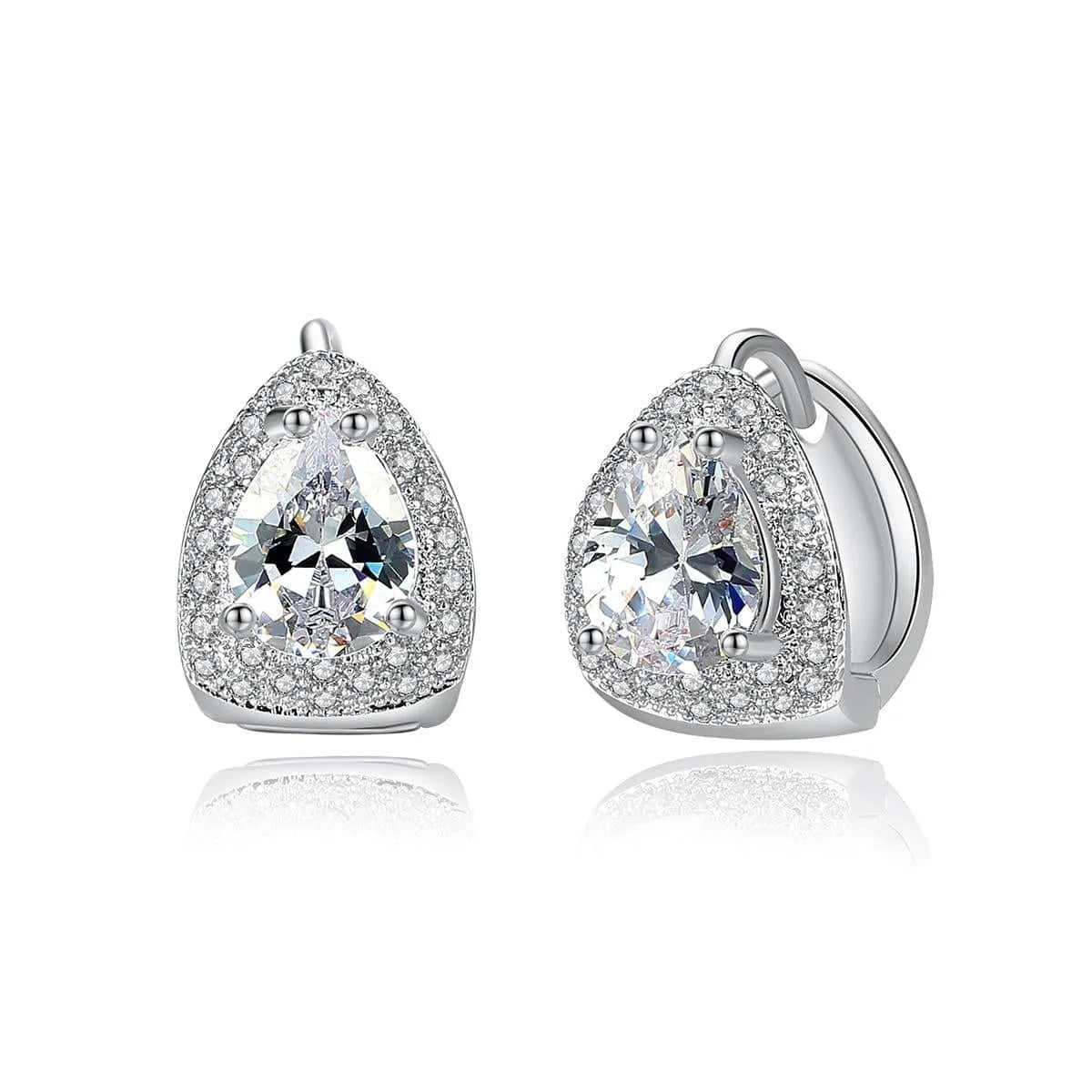 Crystal & Cubic Zirconia Pear-Cut Huggie Earrings sold by Zulily product image thumbnail 3