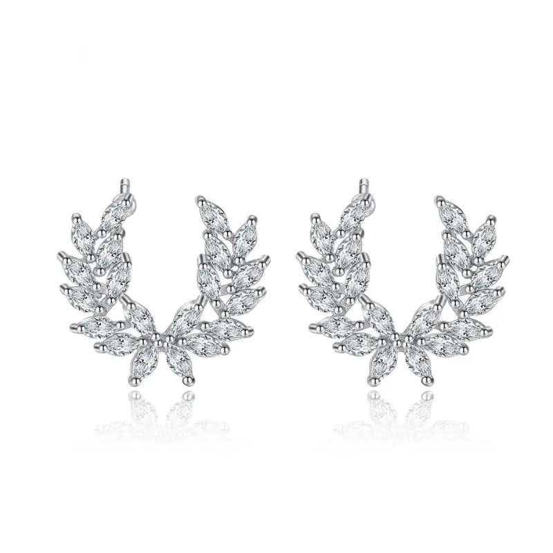 Crystal & Silvertone Branch Stud Earrings made by Zulily