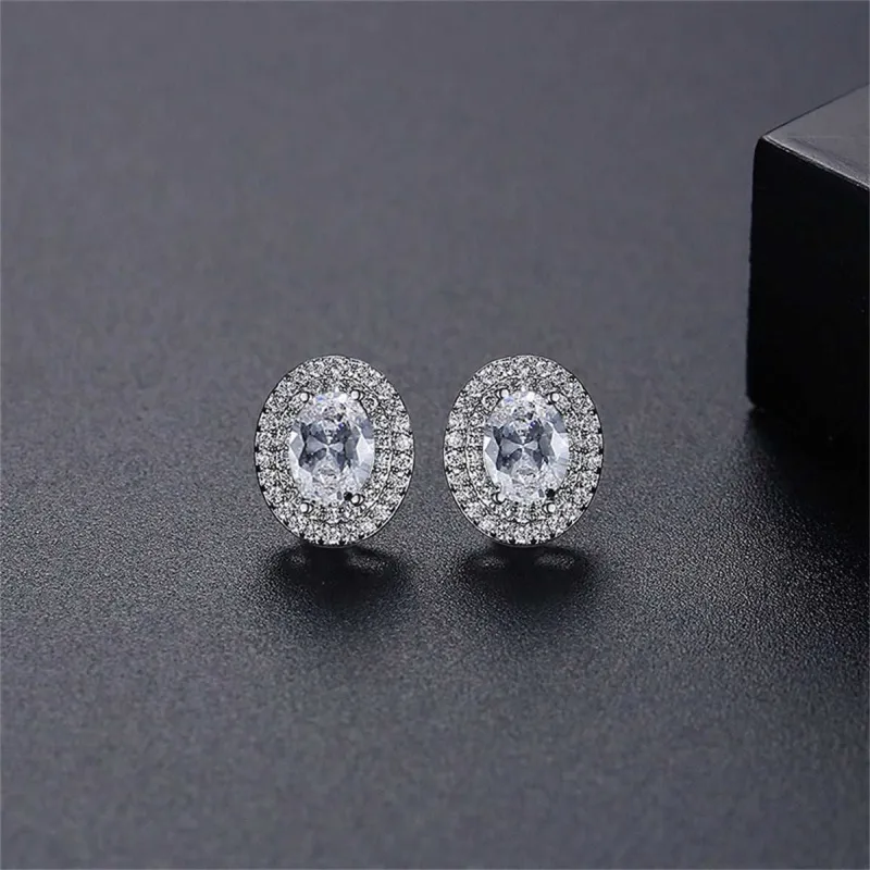 Crystal & Cubic Zirconia Halo Oval Stud Earrings made by Zulily