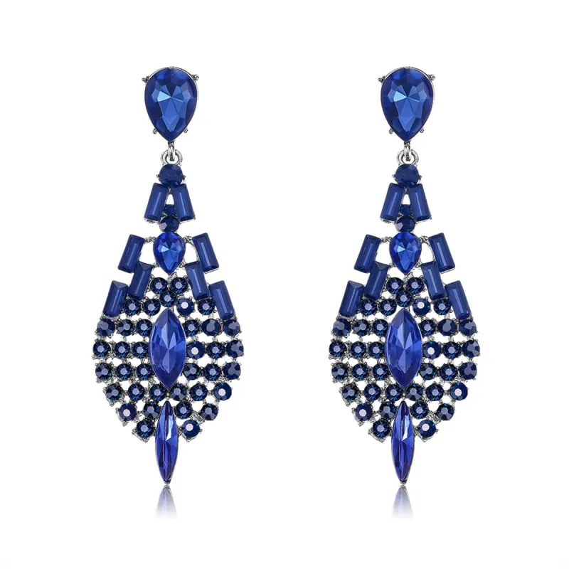 Blue Crystal & Cubic Zirconia Ornate Drop Earrings made by Zulily