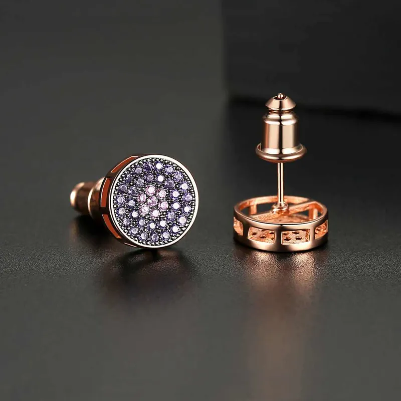Cubic Zirconia & Rose Goldtone Flower Round Stud Earrings made by Zulily
