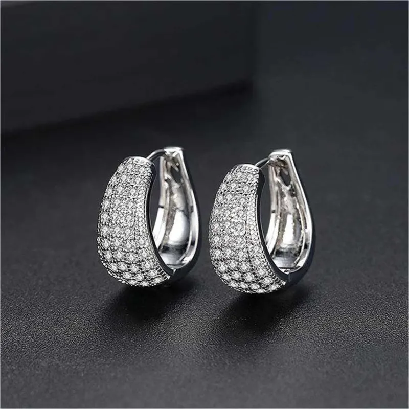Cubic Zirconia & Silvertone Pear Huggie Earrings made by Zulily
