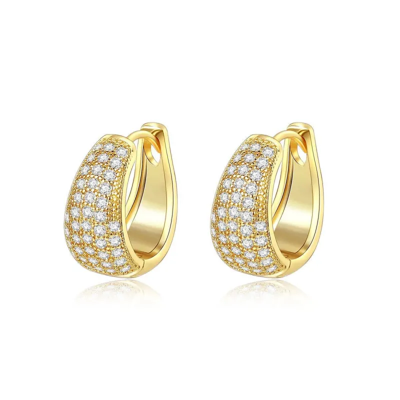 Cubic Zirconia & Goldtone Pear Huggie Earrings made by Zulily