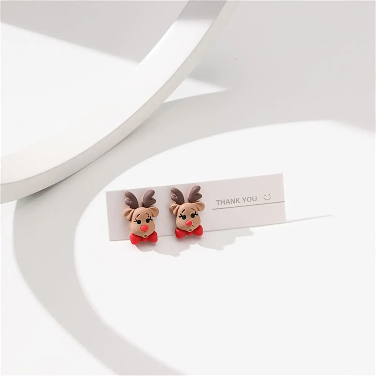 Green & Red Resin Silvertone Reindeer Bow Stud Earrings sold by Zulily product image thumbnail 2