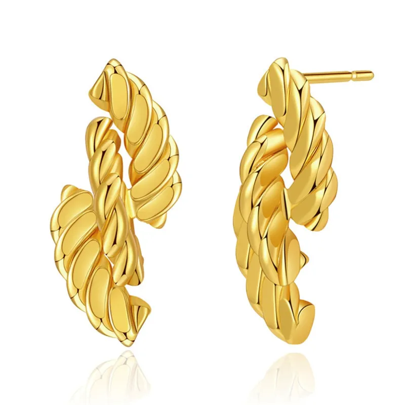 Goldtone Twine Twist Stud Earrings made by Zulily