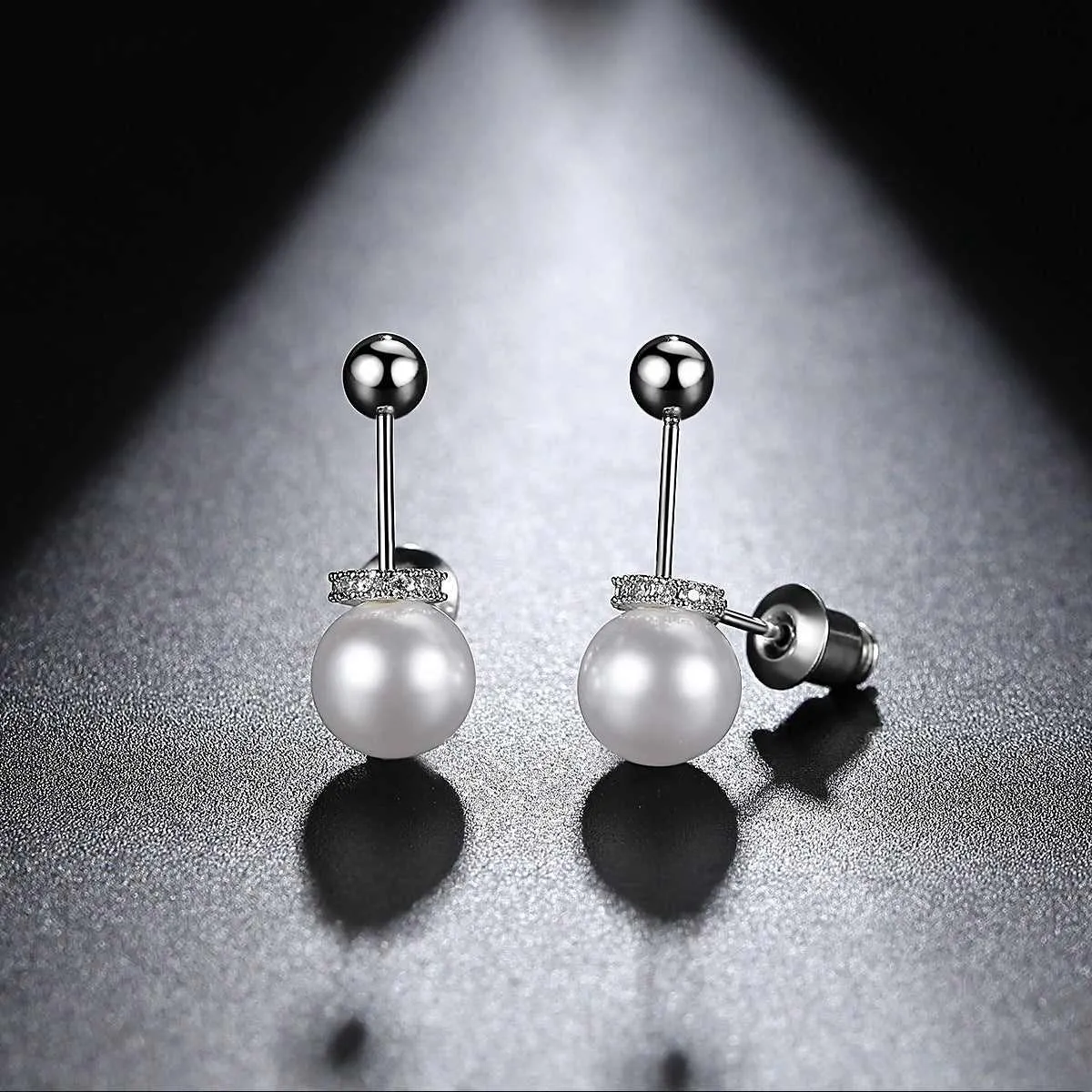 Pearl & Cubic Zirconia Interlocked Drop Earrings sold by Zulily product image thumbnail 2