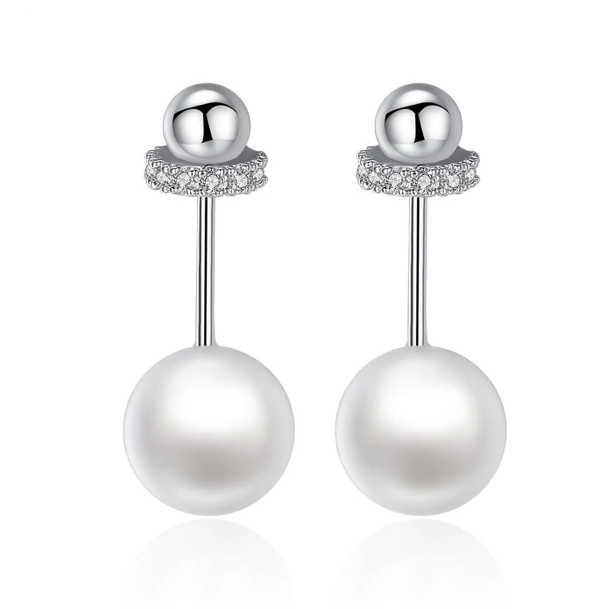 Pearl & Cubic Zirconia Interlocked Drop Earrings sold by Zulily
