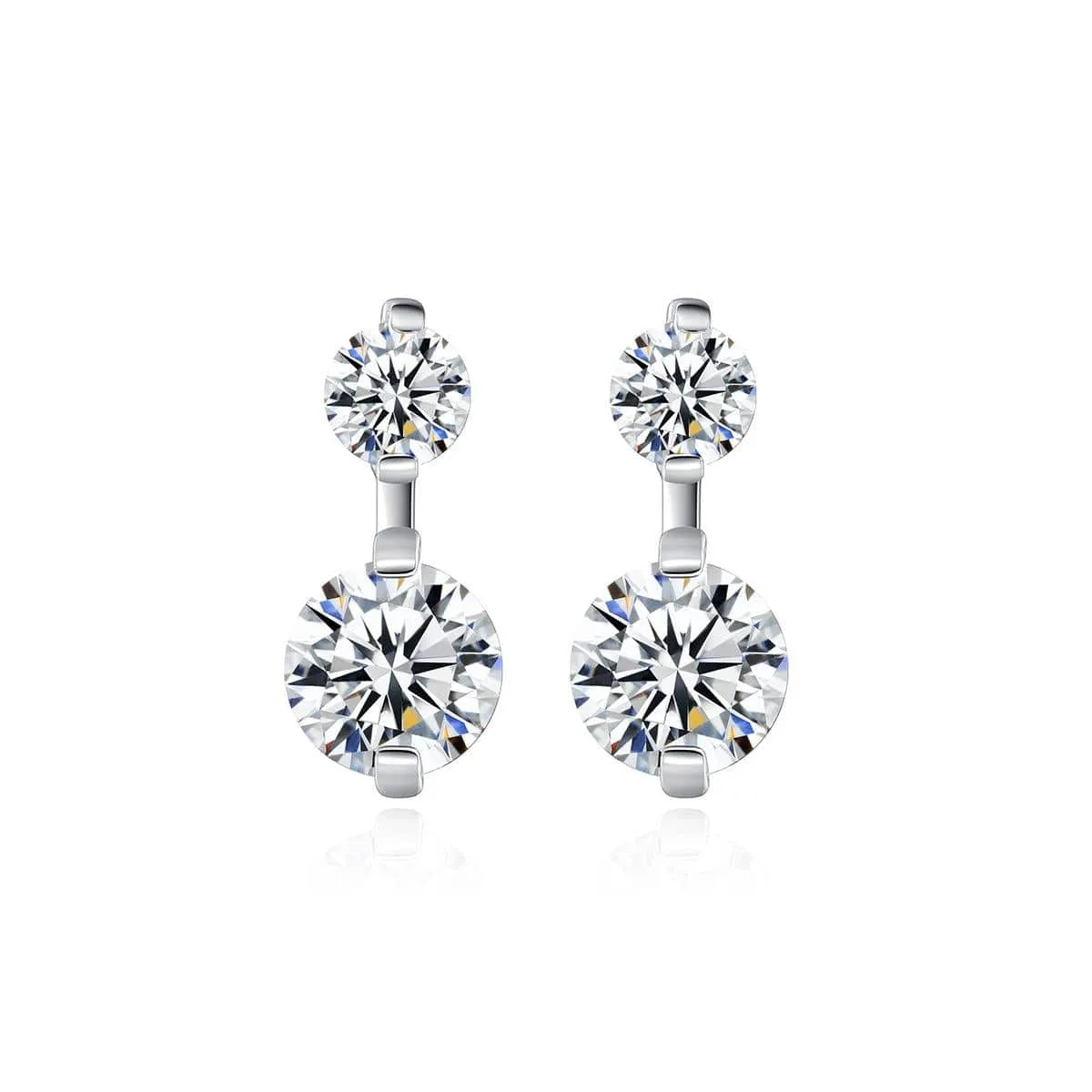 Cubic Zirconia & Silvertone Double Round Stud Earrings sold by Zulily product image thumbnail 2