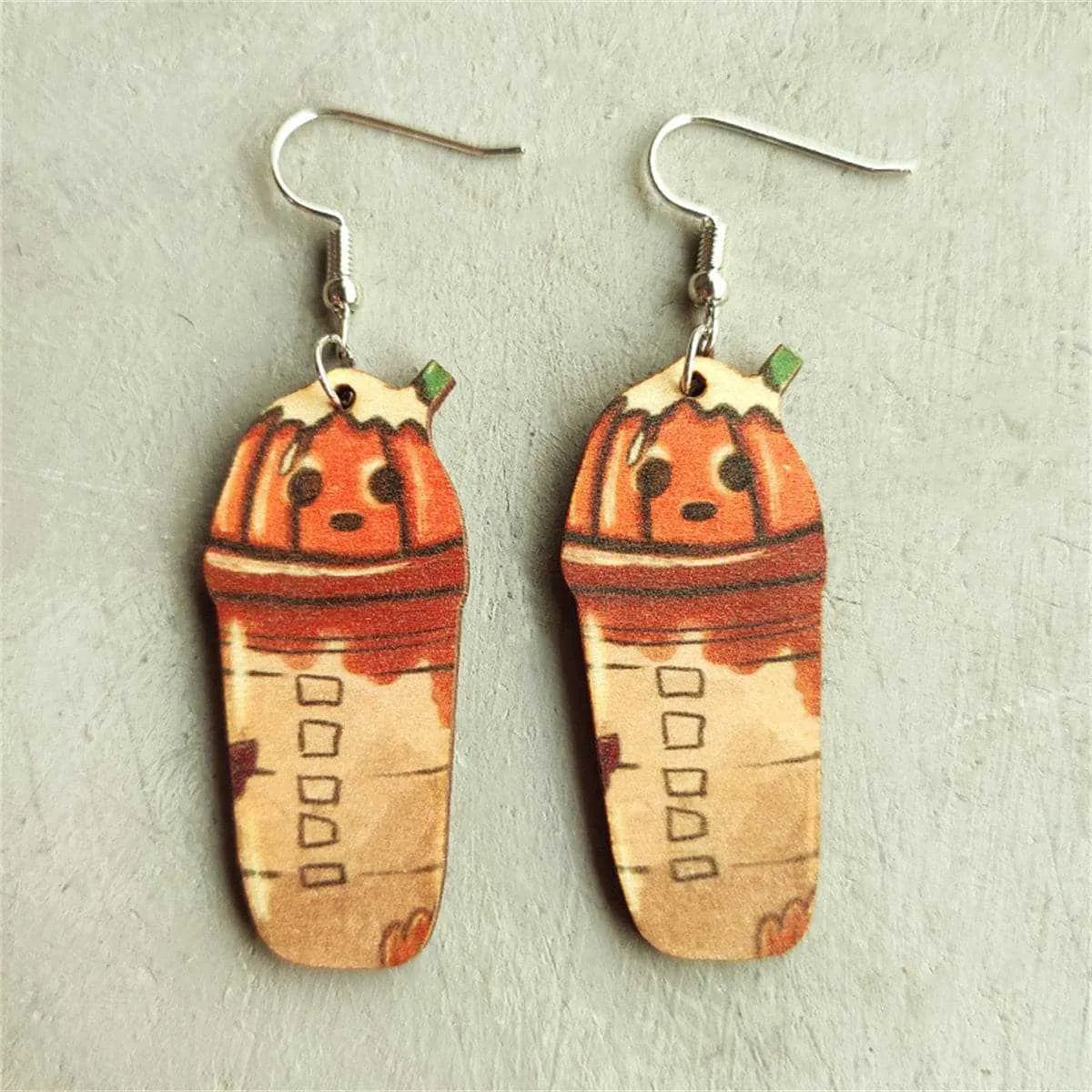 Orange Jack-O'-Lantern Drink Drop Earrings sold by Zulily