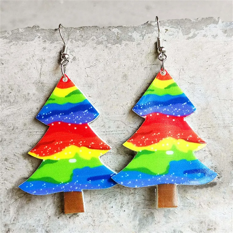 Red & Blue Christmas Tree Drop Earrings made by Zulily