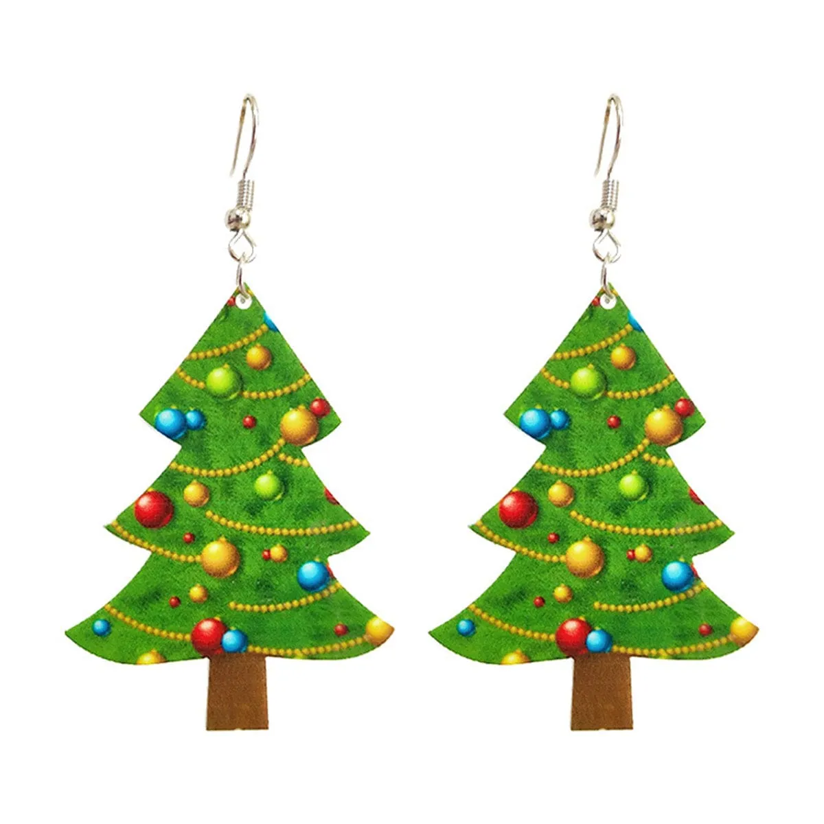 Green & Brown Christmas Tree Drop Earrings sold by Zulily product image thumbnail 2