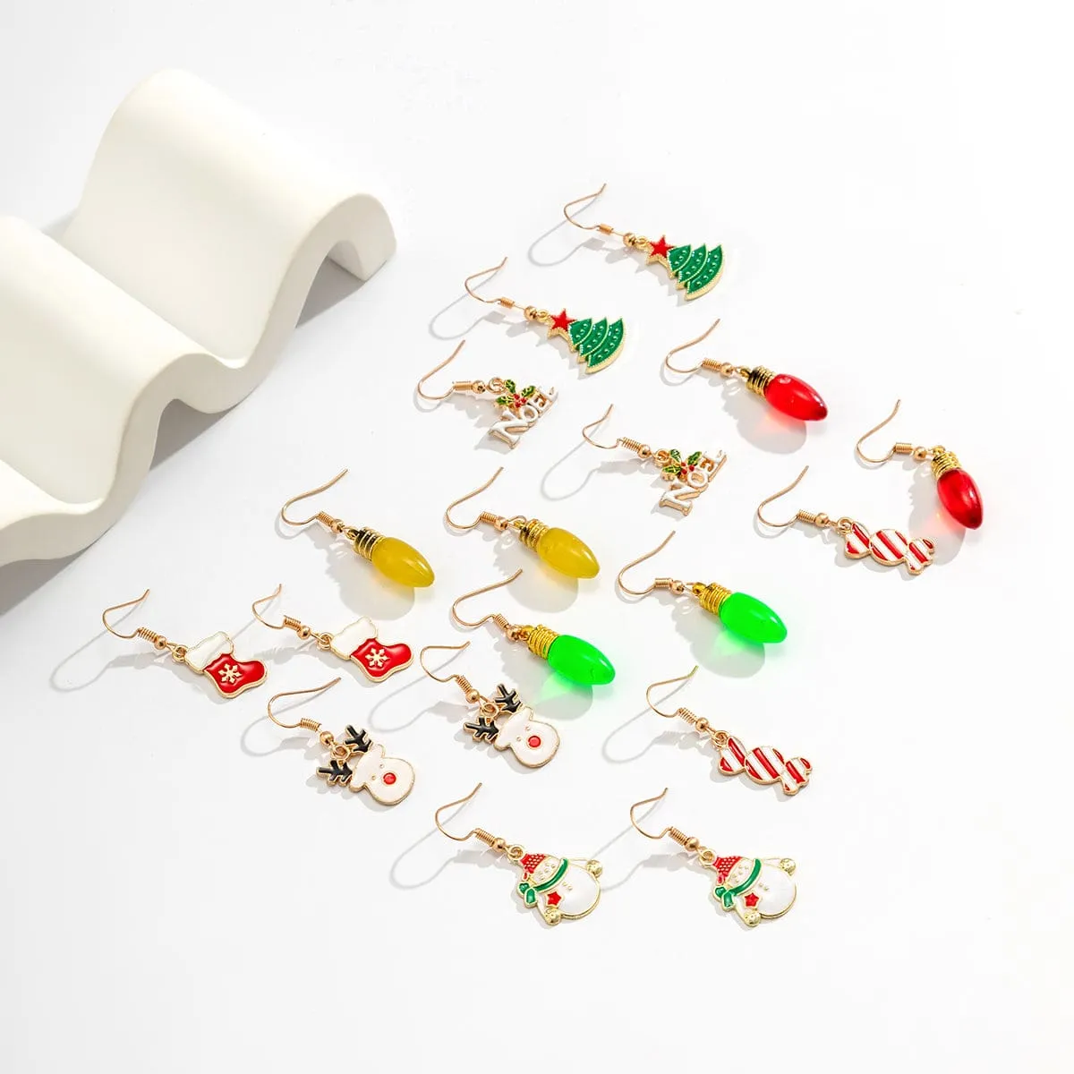 Goldtone Christmas Icons Nine-Pair Drop Earrings Set sold by Zulily product image thumbnail 2
