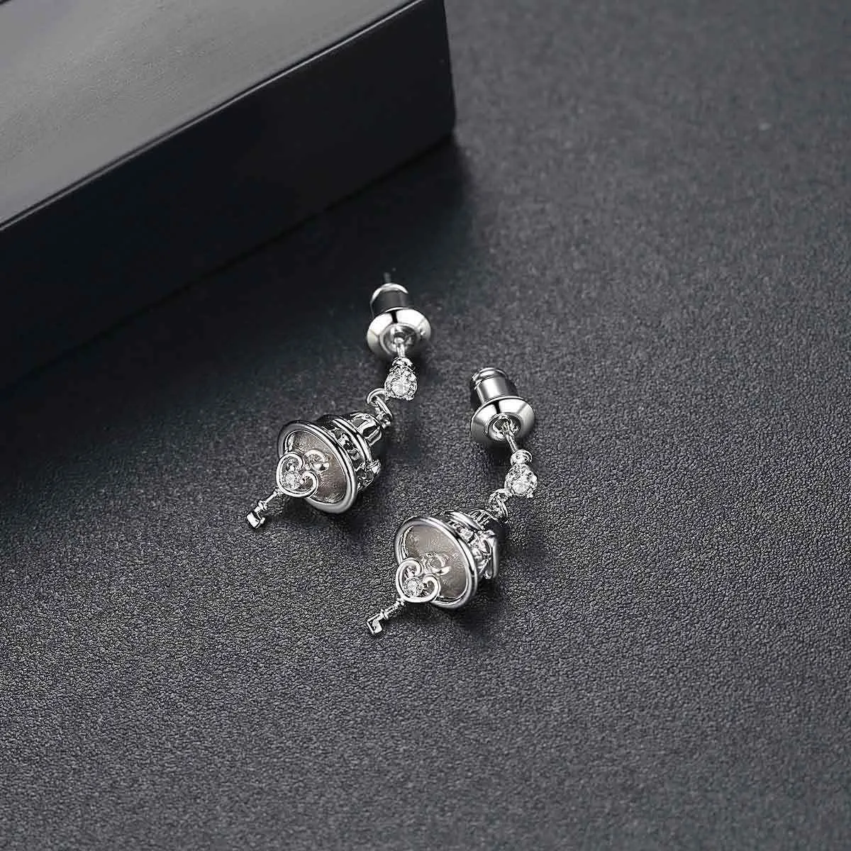 Cubic Zirconia & Silvertone Jingle Bell Drop Earrings sold by Zulily product image thumbnail 2