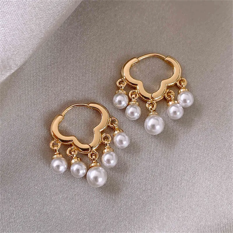 Pearl & Goldtone Cloud Tassel Drop Earrings made by Zulily