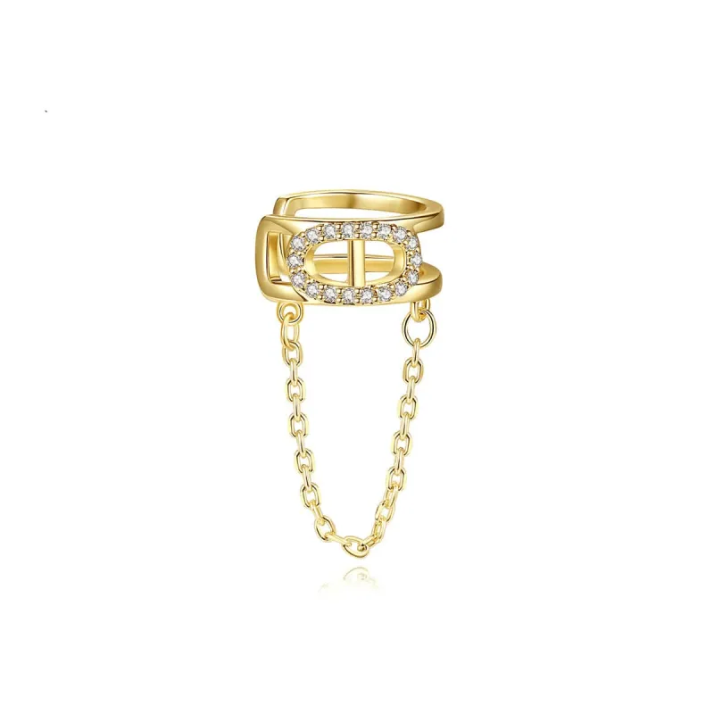 Cubic Zirconia & Goldtone Chain Ear Cuff made by Zulily