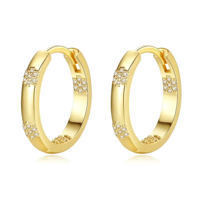 Cubic Zirconia & Goldtone Flower Hoop Earrings made by Zulily