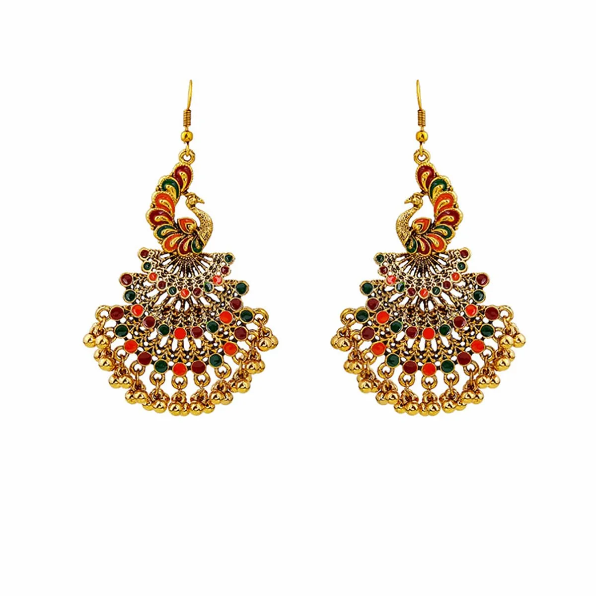 Brown Enamel & Goldtone Peacock Bead Tassel Drop Earrings sold by Zulily product image thumbnail 2