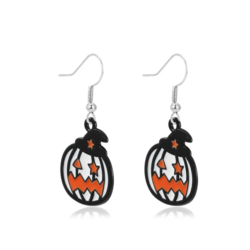 Black & White Stripe Jack-O'-Lantern Drop Earrings made by Zulily