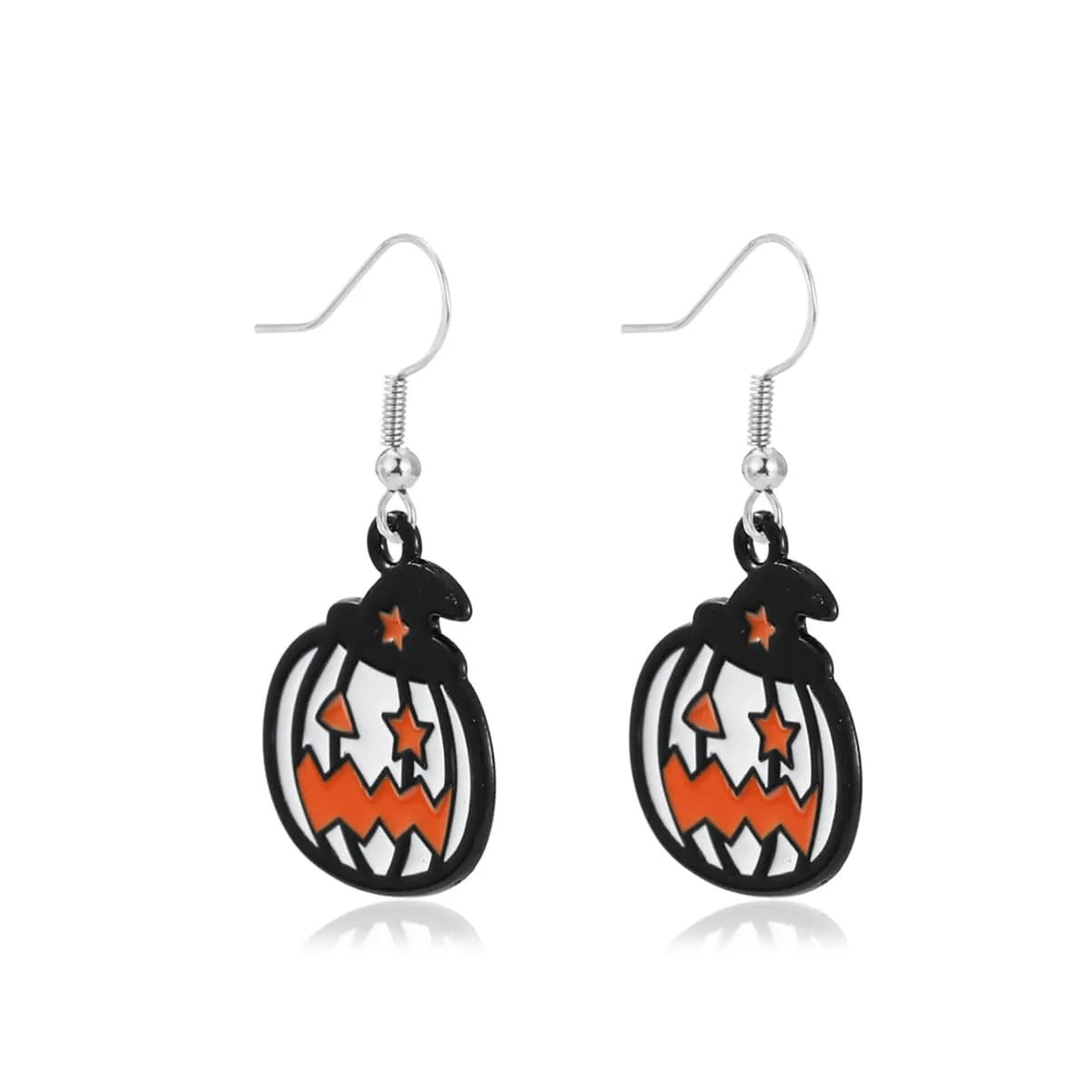 Black & White Stripe Jack-O'-Lantern Drop Earrings sold by Zulily