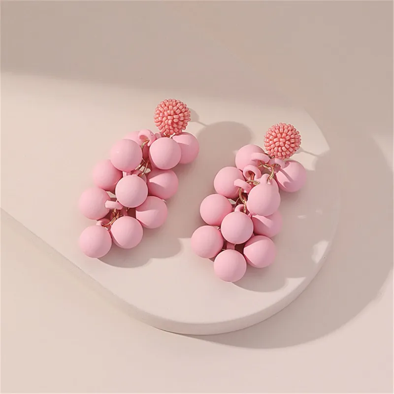 Pink Howlite & Acrylic Grape Drop Earrings made by Zulily