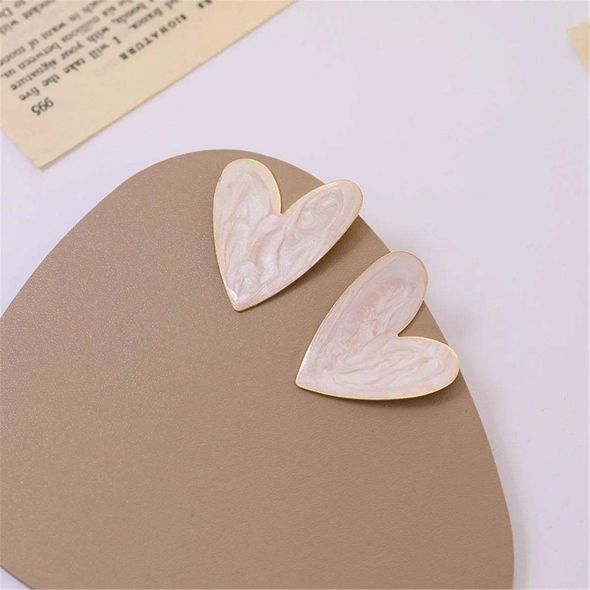 Blush Enamel & Goldtone Heart Stud Earrings sold by Zulily product image thumbnail 3