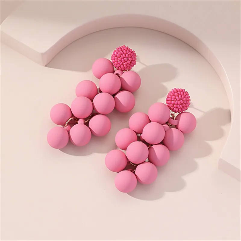 Rose Red Howlite & Acrylic Grape Drop Earrings made by Zulily