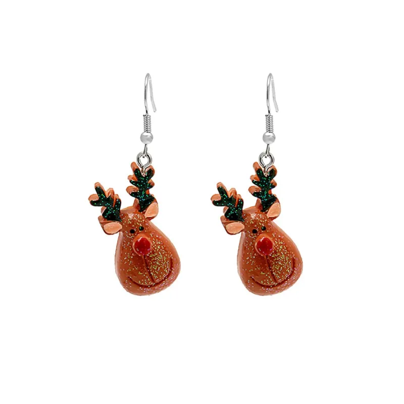 Brown & Green Reindeer Drop Earrings made by Zulily