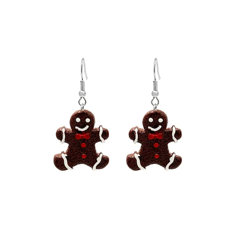 Brown & Red Gingerbread Man Drop Earrings made by Zulily