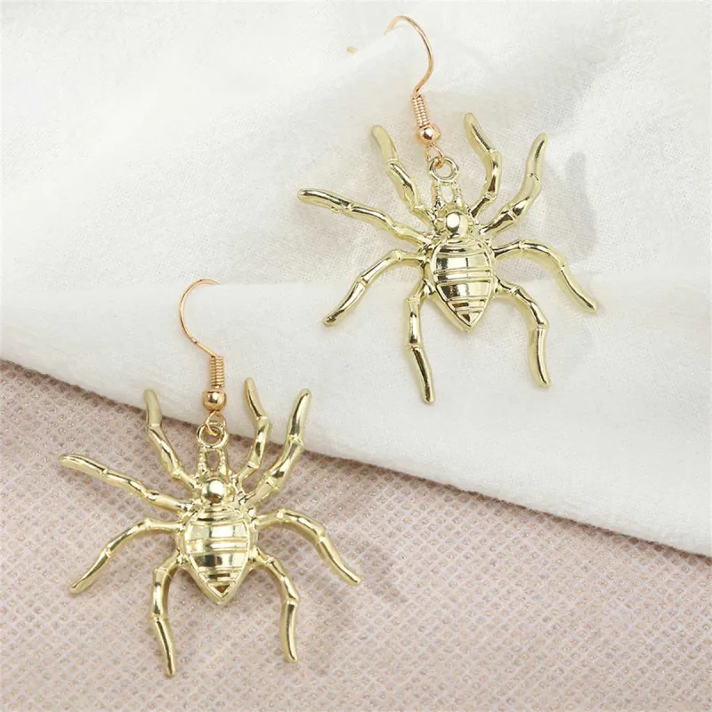 Goldtone Spider Drop Earrings made by Zulily