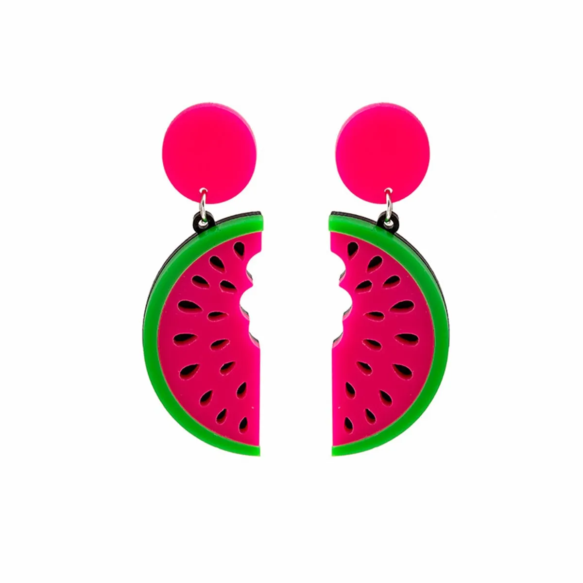 Pink & Green Watermelon Drop Earrings sold by Zulily product image thumbnail 2