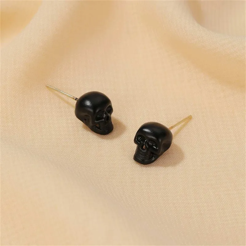Black Skull Stud Earrings made by Zulily