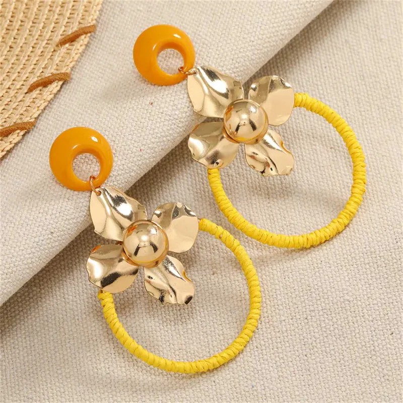 Resin & Goldtone Flower Circle Drop Earrings made by Zulily