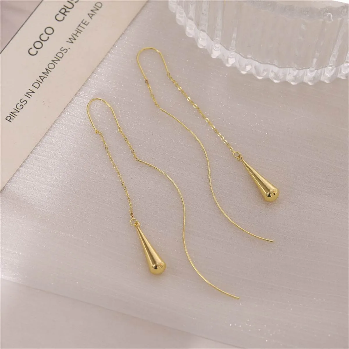 Goldtone Threader Drop Earrings sold by Zulily product image thumbnail 2