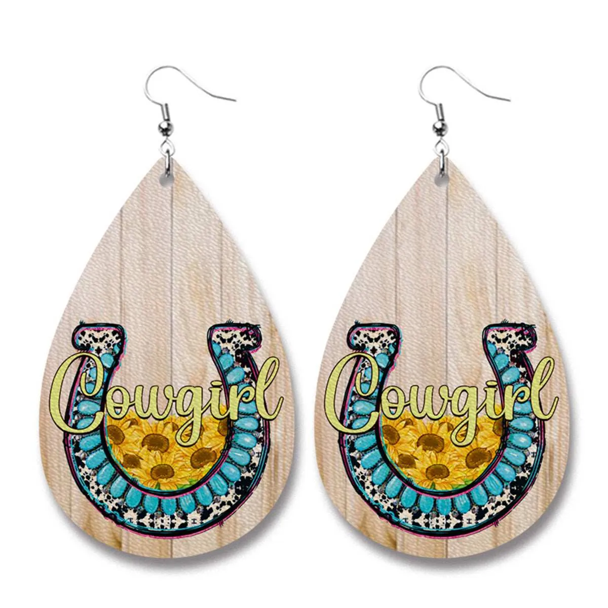 Tan & Blue 'Cowgirl' Teardrop Earrings sold by Zulily