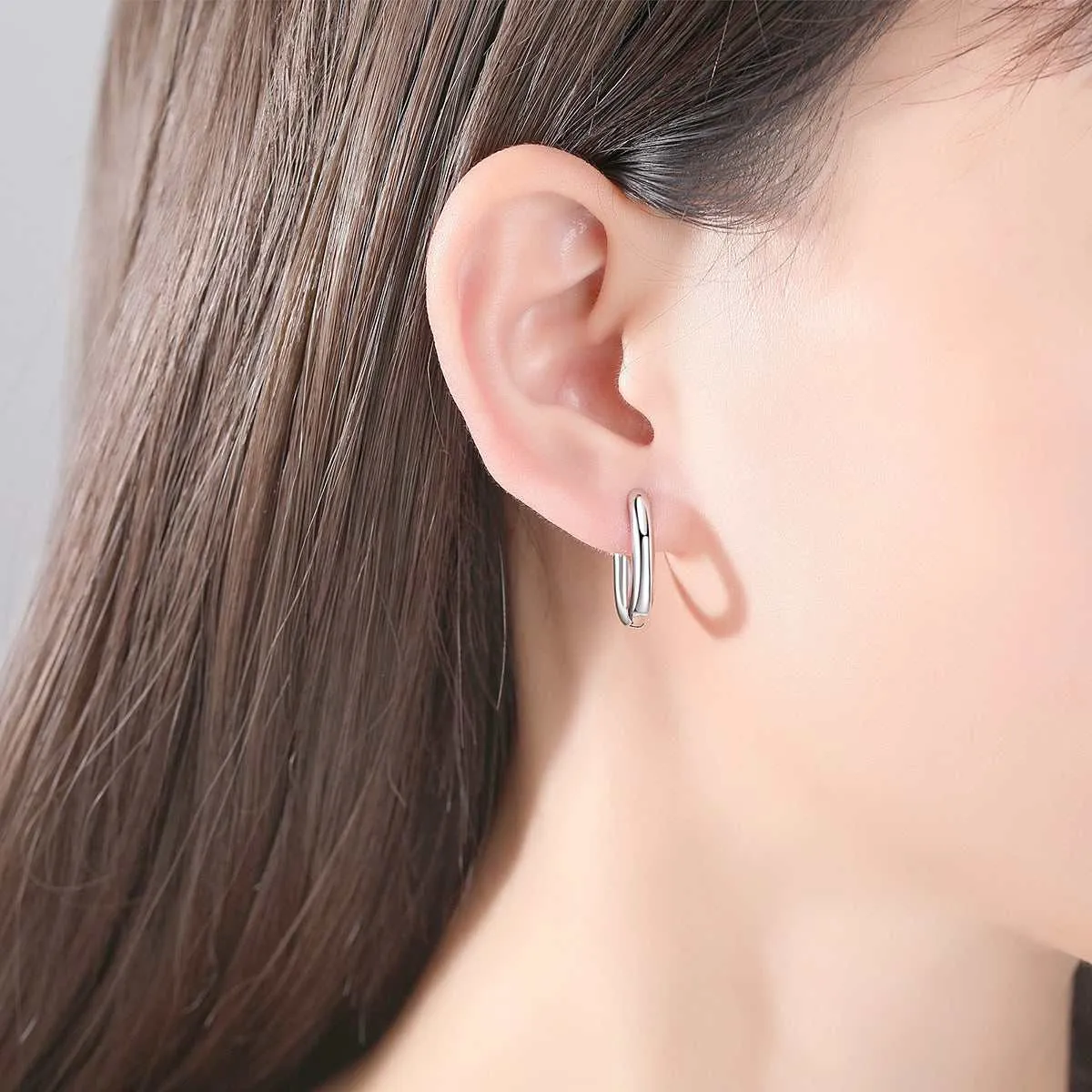 Silvertone U-Shape Huggie Earring sold by Zulily product image thumbnail 2