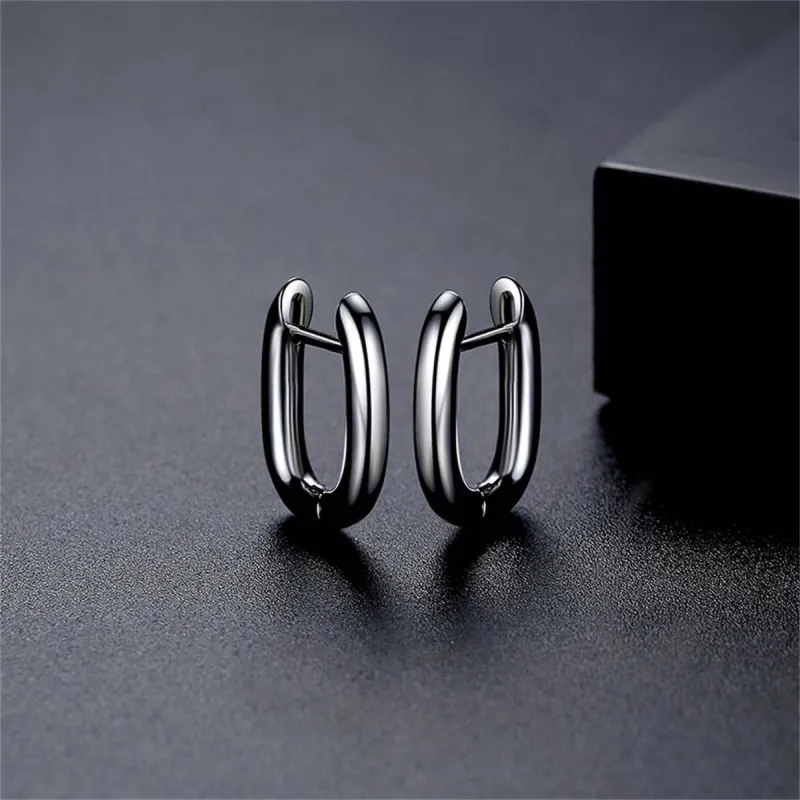 Silvertone U-Shape Huggie Earring made by Zulily