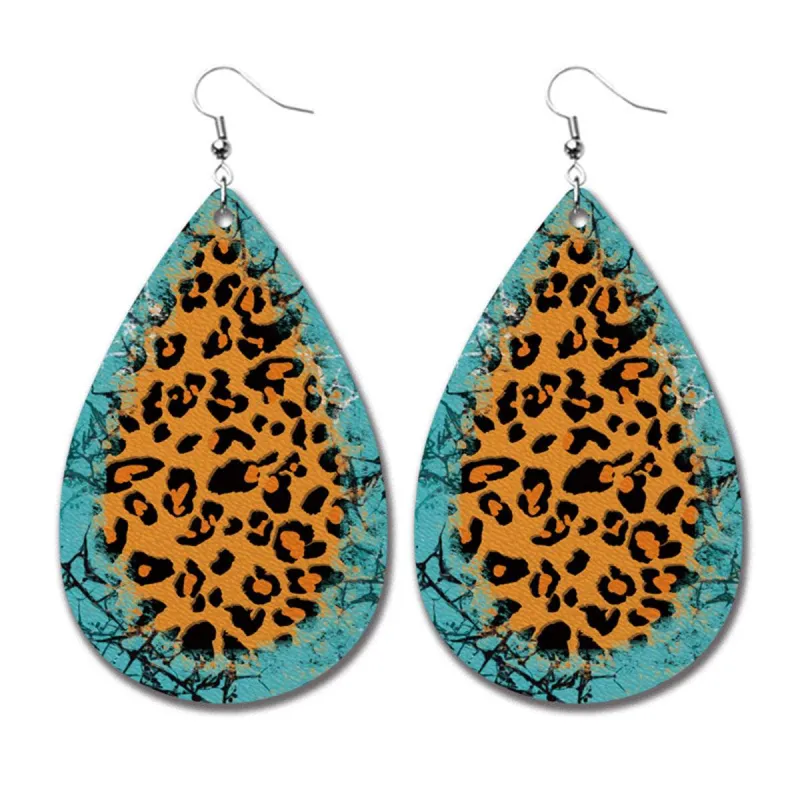 Orange Polystyrene & Silvertone Leopard Drop Earrings made by Zulily