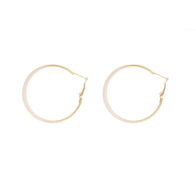 Pink Enamel & Goldtone Hoop Earrings made by Zulily