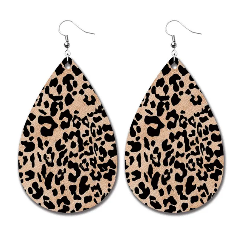 Yellow Polystyrene & Silvertone Leopard Drop Earrings made by Zulily