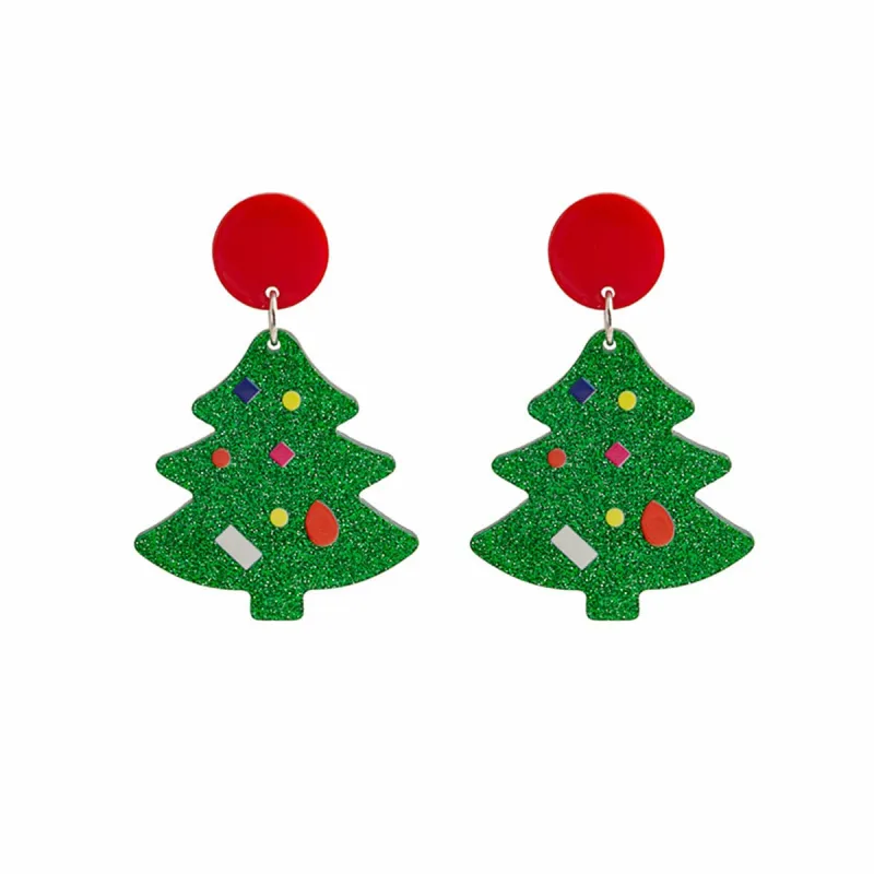 Green & Red Christmas Tree Drop Earrings made by Zulily