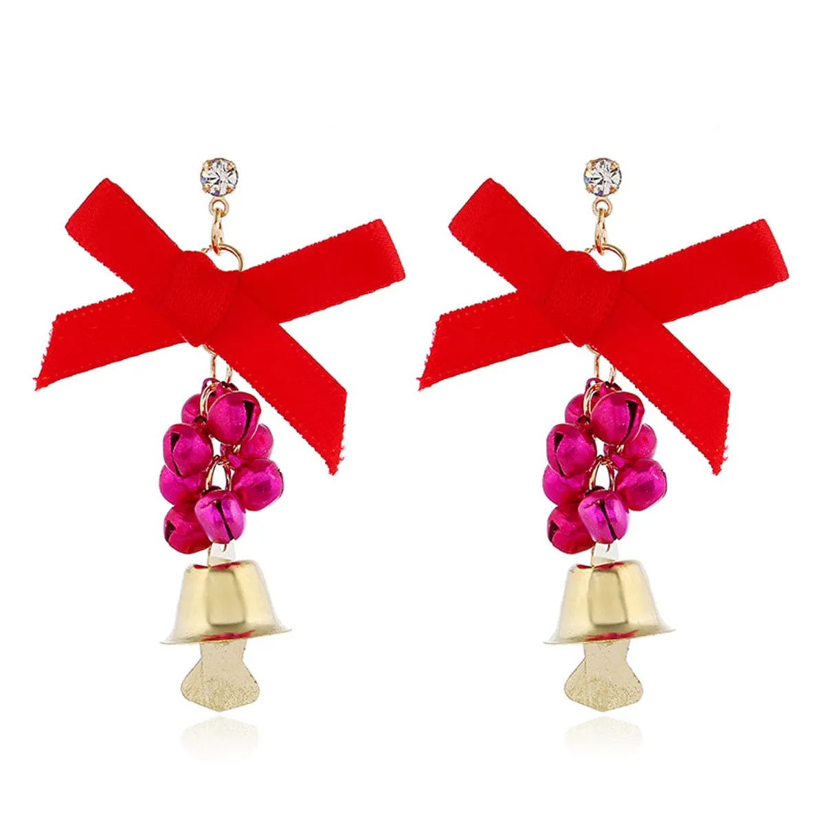 Red Enamel & Cubic Zirconia Bell Drop Earrings sold by Zulily