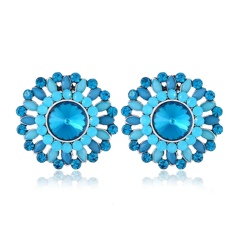 Blue Crystal & Cubic Zirconia Round Stud Earrings made by Zulily