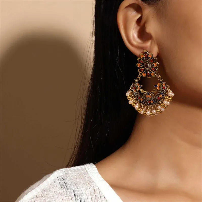 Pearl & Enamel Goldtone Peacock Drop Earrings made by Zulily