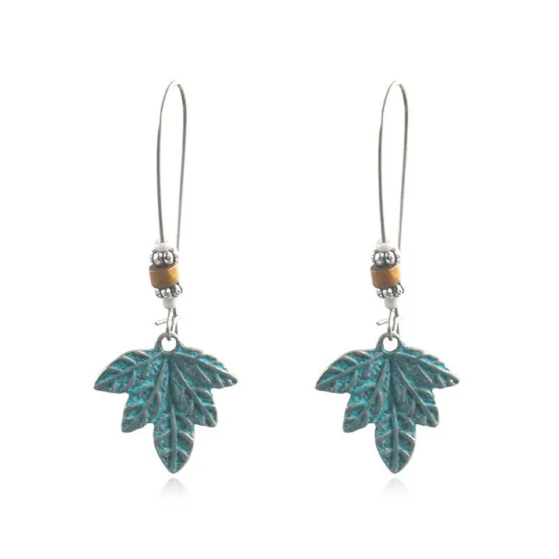 Howlite & Wood Leaf Drop Earrings made by Zulily