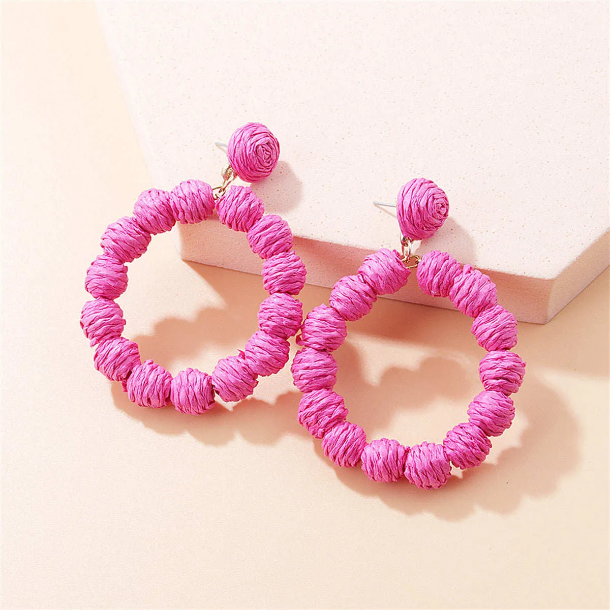 Rose Raffia Beaded Drop Earrings sold by Zulily